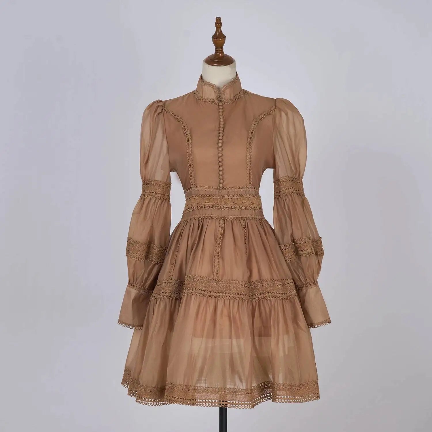 Luxury Organza Prom Evening Dresses Women Summer Autumn Sweet Elegant Lantern Long Sleeve Short Dress Shirt Party Night Formal