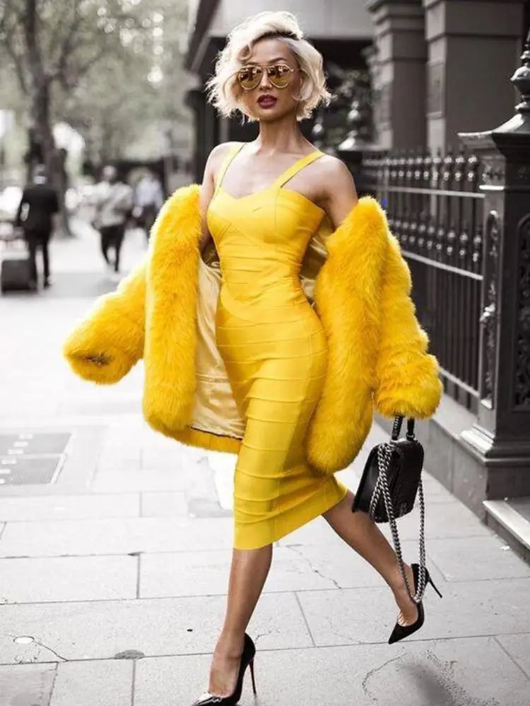 New 2026 Women Sexy Celebrity Midi Red White HL Elastic Bandage Dress Spaghetti Strap Club Bodycon Party Dress Wholesale HL434